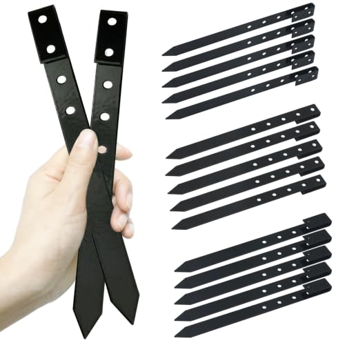 20 Pack Landscape Edging Stakes 10 Double-Hole Steel Ground Spikes