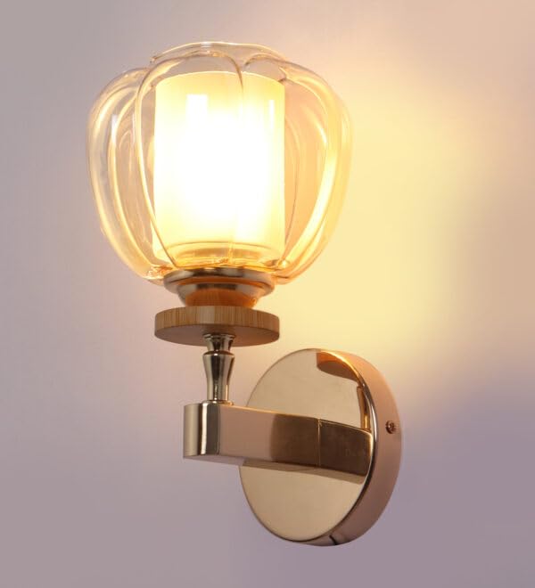 Image of ELAINTE Premium Wall Light | | Elegant Glass Wall Lamp for Living Room & Hallway | 3 Years Warranty | Free Bulb (Tany-Single)