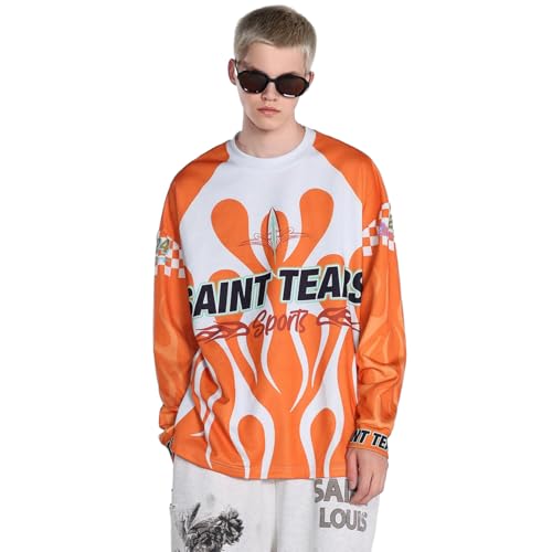 DONCARE Western Oversized Retro Color Tee Shirts Harajuku Vintage Street Dance Hip-hop Y2K Long Sleeve3