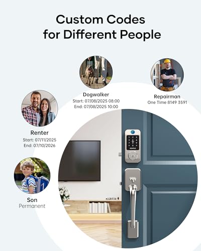 HEANTLE Wi-Fi Front Door Lock Set, Keyless Entry Fingerprint Smart Deadbolt - image 9
