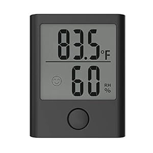 BALDR Digital Mini Hygrometer & Indoor Thermometer – Monitor Room Temperature & Humidity with a Hydrometer, Humidity Sensor, & Indoor Thermometer for Home, Office, Greenhouse, & More (Black)