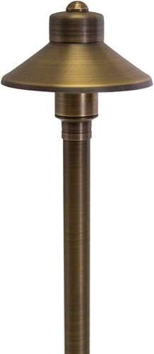 Miniatura 1 de VOLT Lámpara de camino de latón de 12 V (5 pulgadas de sombra, 25 pulgadas de alto) con bombilla LED