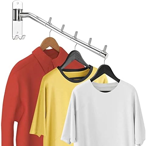 HGYZE Folding Wall Hanger for Laundry, Bedroom and Balcony. HGYZE Rotating Wardrobe Hanger, Retractable Wall Hanger, Bathroom Space Saver Hooks - Stainless Steel Cover