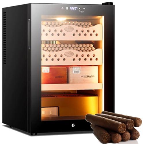 50L Electric Humidor Cooler for 200-300 Cigars, Spanish Cedar Shelves,
