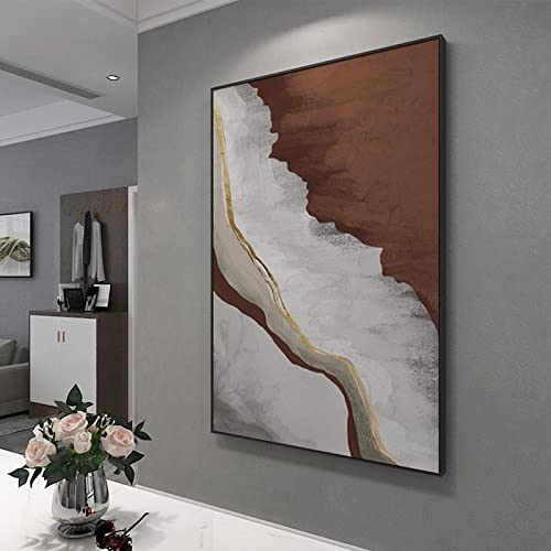 Extra Grande Pintura Lienzo Enmarcado Arte de Pared Nórdico Abstracto Decoración de Habitación Realista Paisaje de Playa Arte de Pared Decoración para el Hogar 60x9 2cm/24x36inch Cover