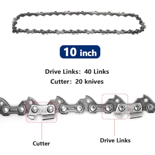 KtbeYTi 3 Piece Mini Chainsaw 10 Inch 40TG Chain Replacement Saw Chain Small Chain Saw Chain for Cutters of Branches in The Garden - Image 2