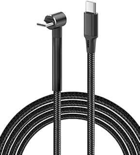 MoKo 90 Degree USB C to USB C Cable 10FT,60W USB 2.0 Type C to Type C Fast Charging Cable Right Angle Charger Cord Compatible with Steam Deck,iPad Pro,Switch,MacBook Pro/Air,iPad,Galaxy S22/Note,Black