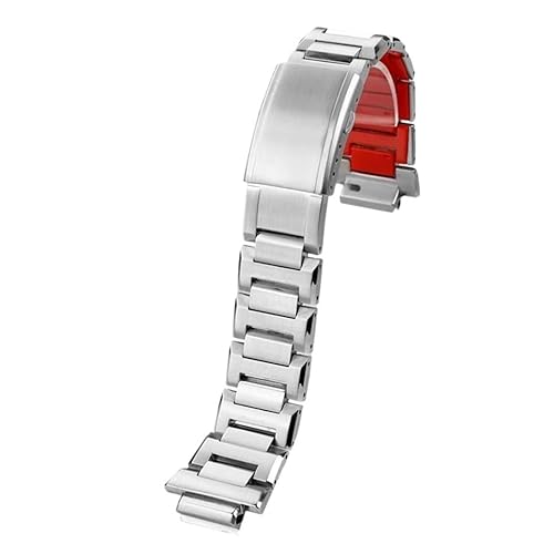 Boîtier de bracelet de montre en acier inoxydable adapté for G-SHOCK 3229 adapté for Casio DW5600 GW-B5600 GW-M5610 bracelet de montre à lunette inférieure rouge modifiée (Color : Silver strap, Size