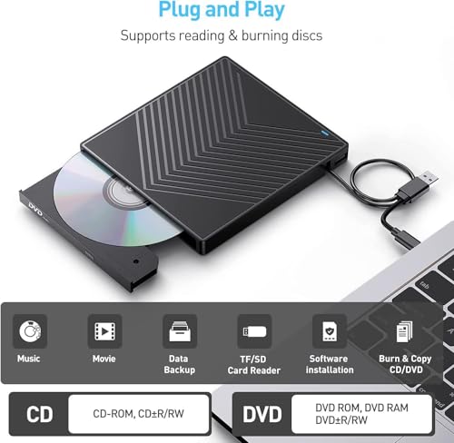 Unidad externa grabadora de CD y DVD USB 3.0 miniatura 2