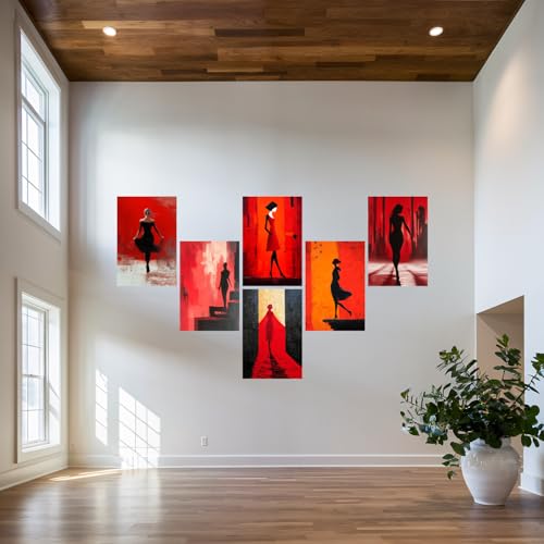 Image of SiddArtify Abstract Woman Wall Art Prints Set - Modern Silhouette Poster Decor for Living Room Bedroom Office - 12x18 inch Board Pack of 6