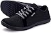 WHITIN Herren Knit Barfussschuhe Barfußschuhe Traillaufschuh Minimalschuhe Barfuß Barfuss Schuhe Trainingsschuhe Trail Laufschuhe Zehenschuhe Sneaker Fitnessschuhe Barefoot Männer Schwarz 42 EU