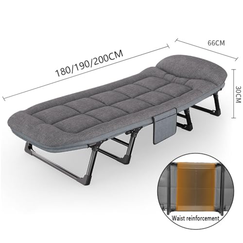 Transat jardin extérieur pliable gris en textilène avec coussin tête