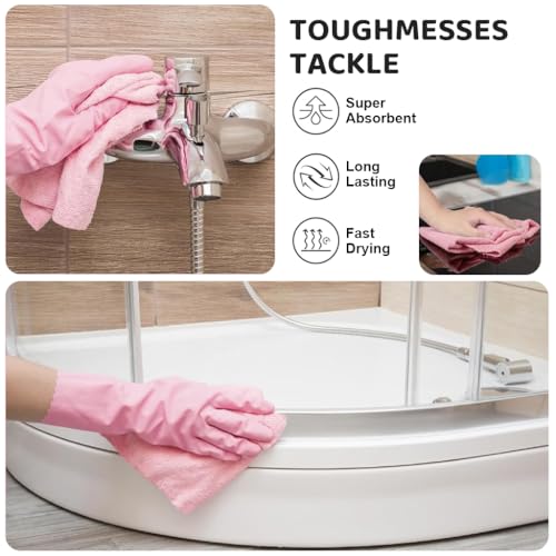 Image of HASTHIP 50 Pack Microfiber Cleaning Cloth Pre-Cut Tear Away Microfiber Cleaning Cloth Roll Cleaning Cloths and Wipes Dusting Cloth Highly Absorbent Reusable Multipurpose Cleaning Cloth Roll 25x25cm