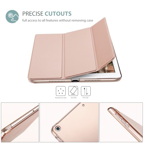 Image of ProCase Smart Case for iPad 9.7 Inch iPad 6th /5th Generation 2018 2017(Model: A1893 A1954 A1822 A1823), Ultra Slim Lightweight Stand Cover with Translucent Frosted Back -Rosegold