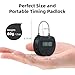 KENRONE Heart Metal Timer Lock, USB Rechargeable Timer Compact Padlock with 1m Spring Cord, Up to 99 Hours Timed Self-Regulation Anti-Addiction Timer Padlock (Black)