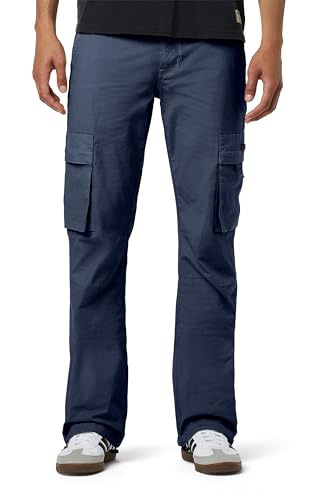 HUDSON Men's Walker Cargo Kick Flare, Ripstop Navy, 40