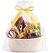 GIFTEXPRESS White Woven Gift Basket with Clear Bag & Ribbon - 13
