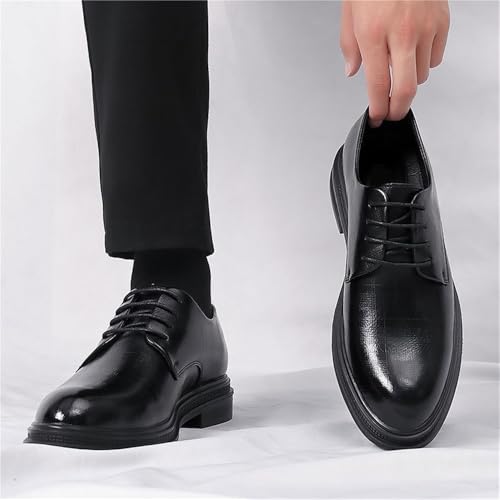 Men's Lace Up Height Increasing Pointed Toe Leather Dress Shoes Summer Business Formal British Style Wedding Groom Office Gentleman Footwear2
