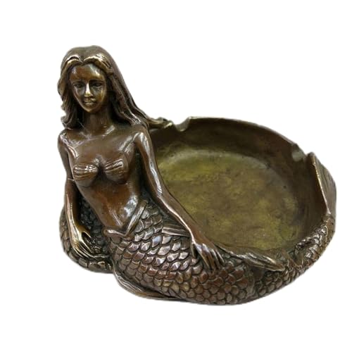 ceniceros China Latón Tallado Hermoso Escultura Ashtray Statue Bar Barra de Ceniza Arte del hogar Artículos de mobiliario Cigarrillo para el Titular de Cigarrillo