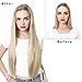 Clip in U part Half Wig For White Women Ash Blond Silky Straight Long Hair Extensions Synthetic Hairpiece Full Head Thick 1Pc Cosplay Hair Wigs Heat Friendly Fiber 28