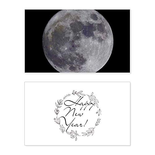 Tarjeta conmemorativa de año nuevo Big Moon, edición especial Dark Night Sky con texto en inglés