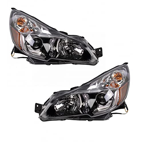Image of TRQ Headlight Assembly Set SU2502141 SU2503141 Compatible with 2013-2014 Subaru Legacy Outback