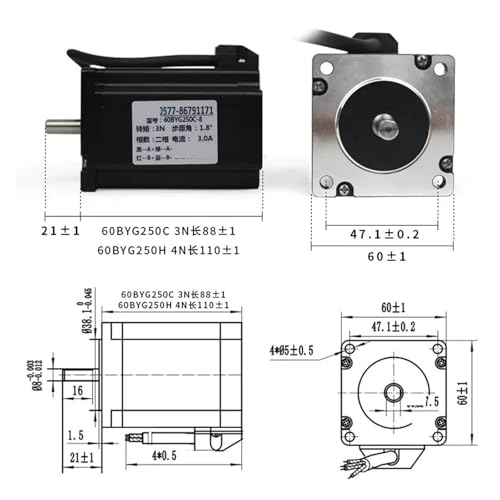 Moteur pas à pas Nema 24 à fort couple de maintien 3N pour guidage rigide