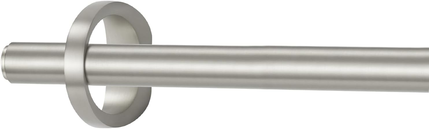 Modern Curtain Rods, 1Inch Diameter Decorative Single Window Rod Telescoping 48-84 Inch Adjustable Drapery Rods Matte Nickel Color For Bedroom Living Room Kitchen Office Matte Nickel 48-84"