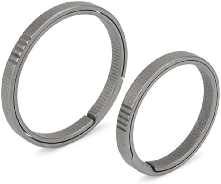 Titanium Keychain Rings Set, Side Push Split Key Ring Heavy Duty Carabiner for Key EDC Men, Small Round Loop Flat Locking Kit