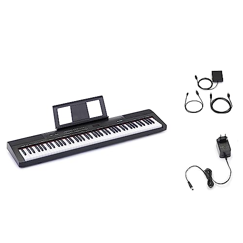 Amazon Basics – Piano numérique 88 touches avec clavier semi-lesté et pédale de sustain, alimentation, 2 haut-parleurs, et un mode apprentissage - Les Beatles, Paul McCartney, John Lennon, RIngo Starr, George Harrison Amazon Basics - Piano numérique 88 touches avec clavier semi-lesté et pédale de sustain, alimentation, 2 haut-parleurs, et un mode apprentissage