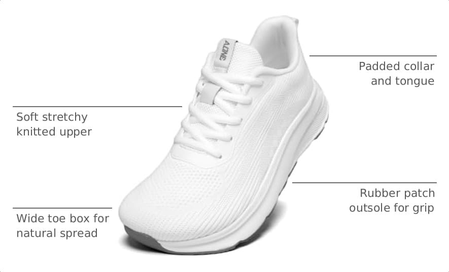 Image of KDN Men's Wide Toe Box Shoes Cushioned Road Running Shoes Non Slip Mens Walking Sneakers for Wide Feet Comfortable Athletic Gym Workout Shoes Wide Width