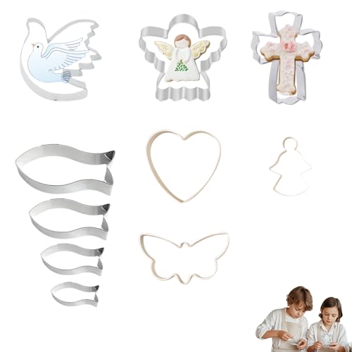 Emporte-pièces décoratifs de communion polyvalents - croix, moule en silicone poisson, ailes d'ange, calice et plus - emporte-pièces parfaits pour les...