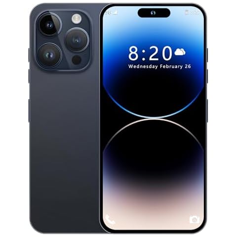 MMY I14 Pro MAX Unlocked Cell Phone, Long Battery Life 6.82" HD Screen Unlocked Phones, 6+256GB Android 13 Smartphone with 128G Memory Card, Dual SIM/Fingerprint Lock/Face ID/GPS (Blue Titanium) Cover