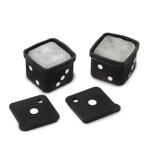 TrueZoo (D) - Juego de 2 bandejas de hielo y moldes para hielo, color negro