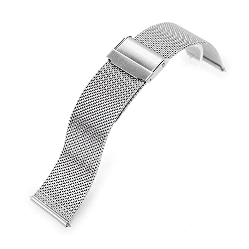 Bracelet MiLTAT 22mm en maille d'acier superfine brossée haute finition horlogère