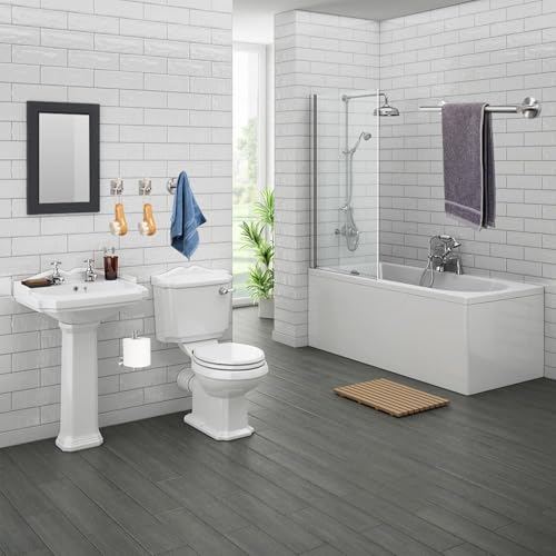 Image of JIALTO 5-Piece Bathroom Towel Holder | Towel Rod | Toilet Roll Stand | Wall Mounted Bathroom Fittings Full Set - 16 Inch Hand Towel Bar | Toilet Paper Holder | Adhesive Hooks (Silver, 5 - Pieces Set)