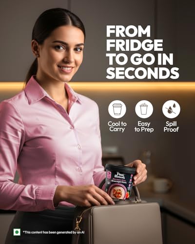 Image of True Elements Overnight Oats Berried in Bliss 186 g (Pack of 3 * 62 g) - Ready-to-Eat Breakfast | High Protein, Fibre & Berry Flavour | Healthy Instant Oats Snack