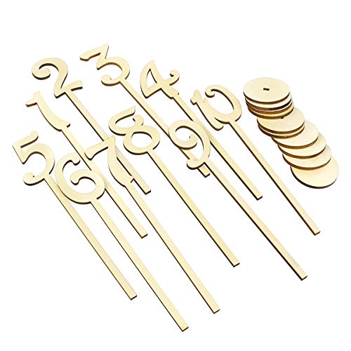 NUOLUX - numeri da tavolo 1-10, in legno, set di