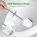 SpunKo Toilet Brush and Holder Set 2 Pack, WC Toilet Bowl Brush Cleaner with 304 Stainless Steel Long Handle, Toilet Scrubber Brush for Commercial Bathroom Restroom Deep Cleaning (White-2 Pack)