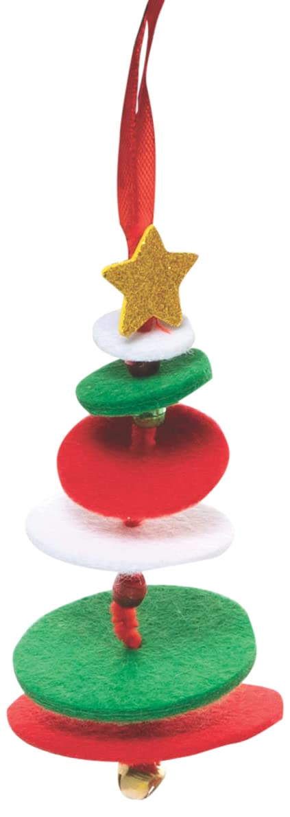 Baker Ross Christmas Tree Stacking Kits  Pack of 6, Kids Christmas Tree Decoration Kits (FC174)