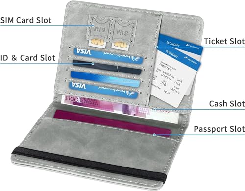 Image of CETLO Premium Passport Holder & Travel Wallet - RFID Blocking PU Leather Passport Cover & Document Organizer for Men & Women