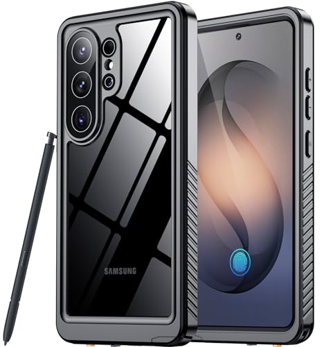 SPIDERCASE for Samsung Galaxy S26 Ultra Waterproof Case [12FT Military-Grade Drop Protection] IP68 Underwater [Built-in Screen Protector] Full Body Sealed Protection Phone Case 6.9 Black/Clear