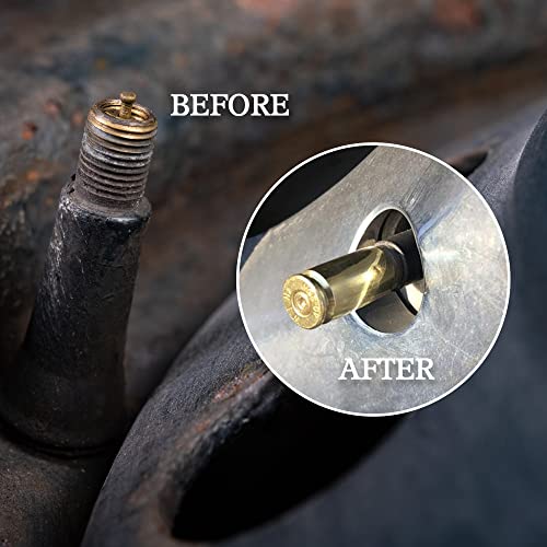 Lucky Shot - 40 Cal Bullet Shell Casing Tire Valve Stem Caps | Tire Pressure Caps | Stem Tires Accessories For Cars, Suvs, Bmx Bike, Bicycle, Truck, Motorcycle | Brass Stems Covers (Set Of 4) #TOP3