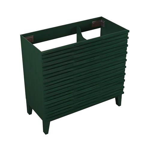 Image of Swiss Madison Cascade 36 inch Freestanding Bathroom Vanity Cabinet Without Top in Green Oak
