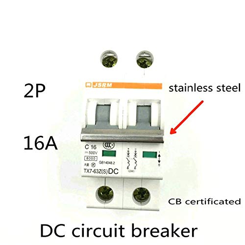 2P 16A DC 500V DC Circuit Breaker MCB for PV Solar Energy Photovoltaic System Battery C Curve CB Cer