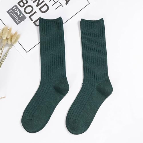 Image of Women Crew Dress Socks Cotton Solid Color Slouch Sock for Dressy Shoes 5 Pack
