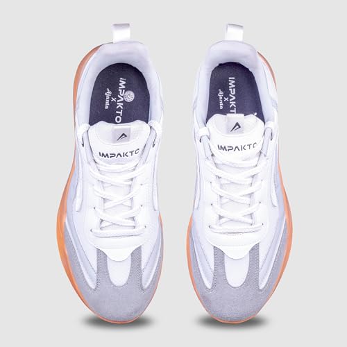 Image of Impakto para X Court Men's Sneakers | Lightweight & Cushioned Insole | Lace-Up Shoes for Casual Outings,Walking & Gym | Anti-Skid Rubber Sole for Non-Marking Activity