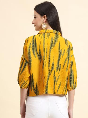 Image of Women's Cotton Blend Printed Combo (Pack of 2) Shirts - 3 /4 Sleeves V Collar Neck