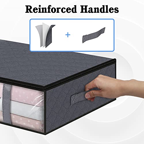 Storageright MPN-SR0001-P3GE Storage Bins,3-Pack Clothes Storage, Foldable Blanket Storage Bags, Under Bed Storage Containers thumb #3