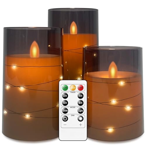 salipt LED Kerzen mit Fernbedienung Timer Funktion mit Glas Tasse,...